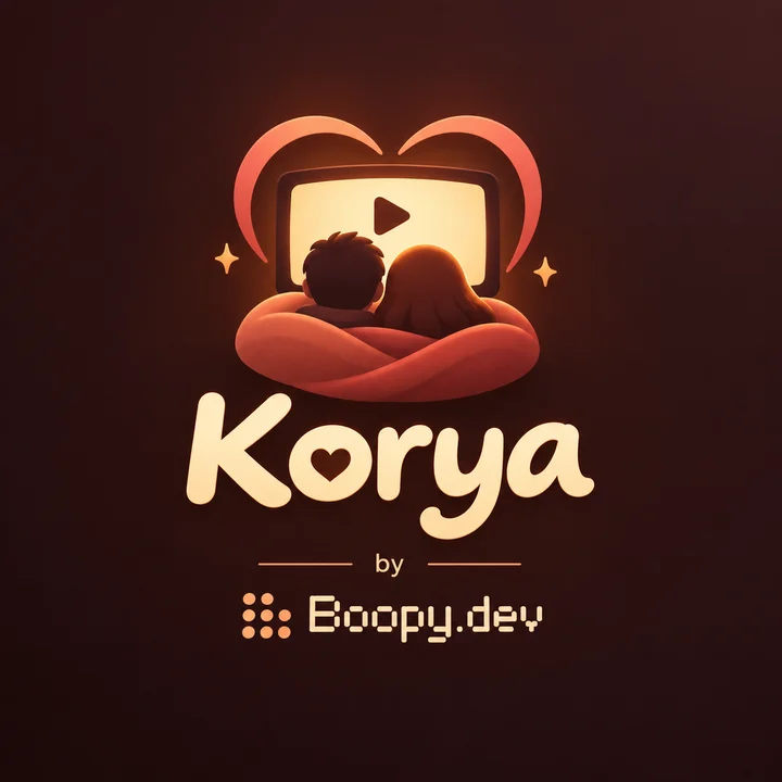 Korya by Boopy.dev: two people cuddled under a blanket in front of a glowing screen
